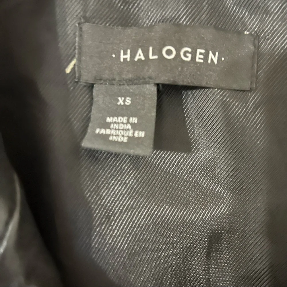 Halogen 100% Genuine Leather Black Moto Jacket Size XS